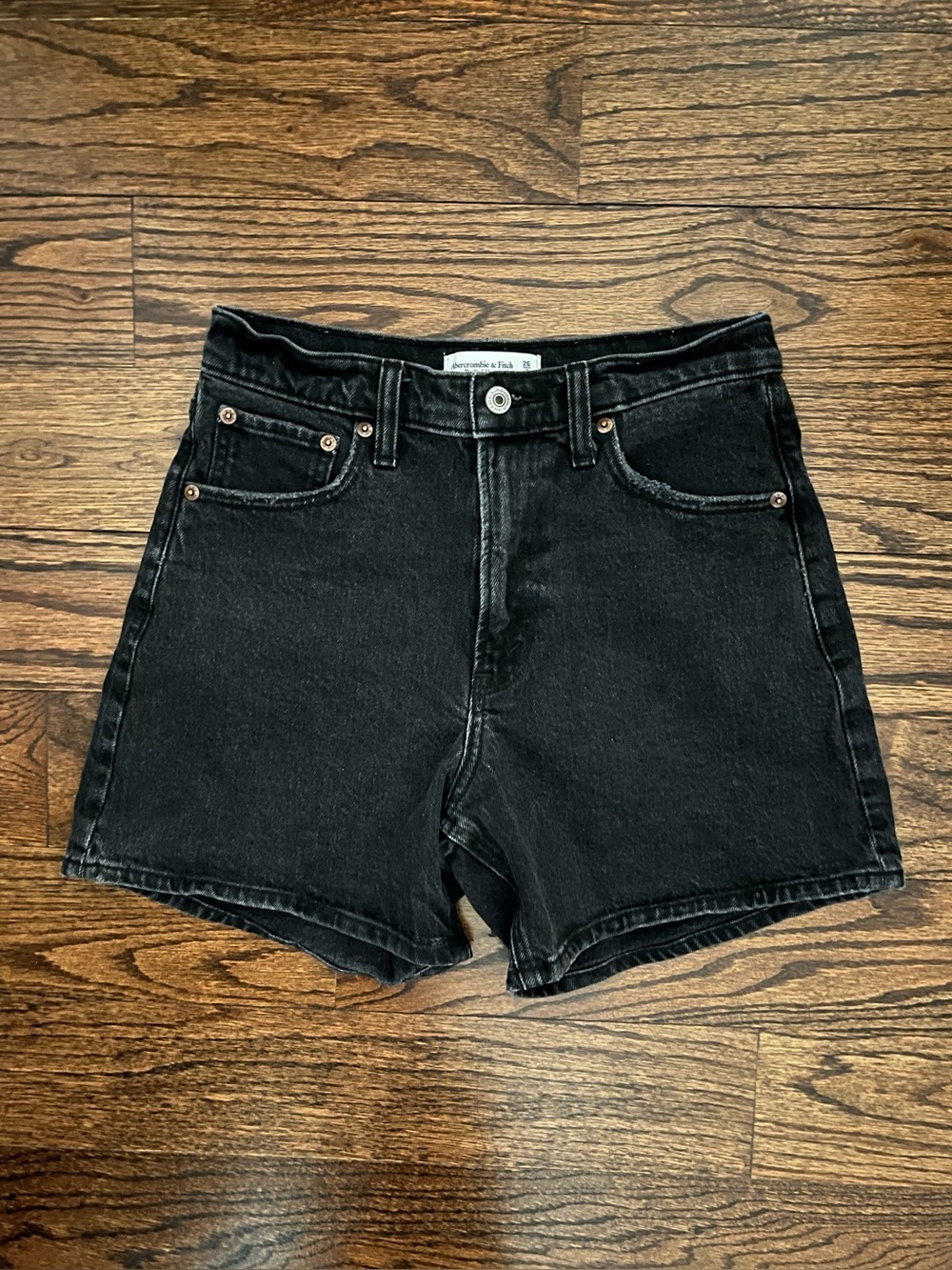 Abercrombie & Fitch Black Denim High-Rise Shorts